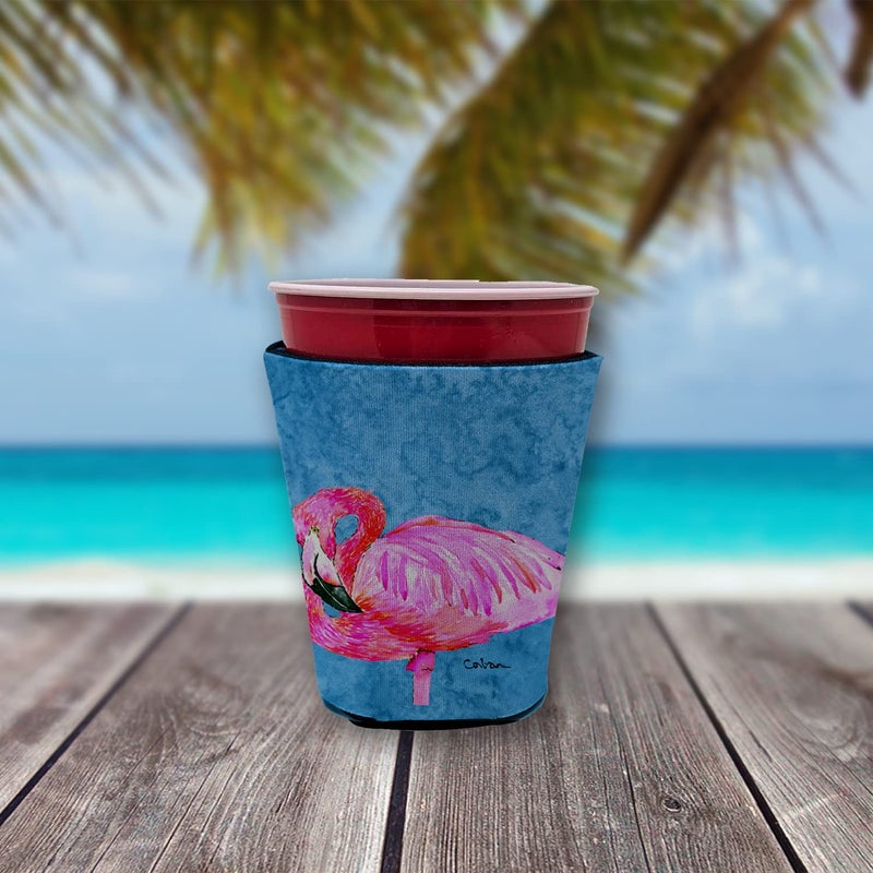 Caroline's Treasures 8686RSC Flamingo Red Cup Hugger Cup Cooler Sleeve Hugger Machine Washable Drink Sleeve Hugger Collapsible Insulator Beverage Insulated Holder - Image 2